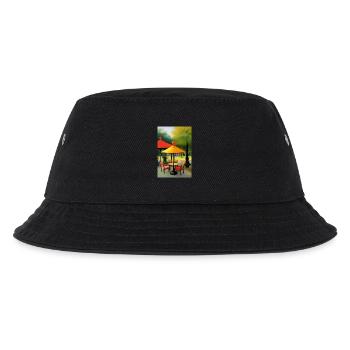 Asiatisches Cafe im Freien - Kinder Bucket Hat - Schwarz - Vorne