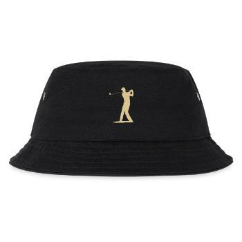 Golfer Abschlag Silhouette - Herren Design - Kinder Bucket Hat - Schwarz - Vorne