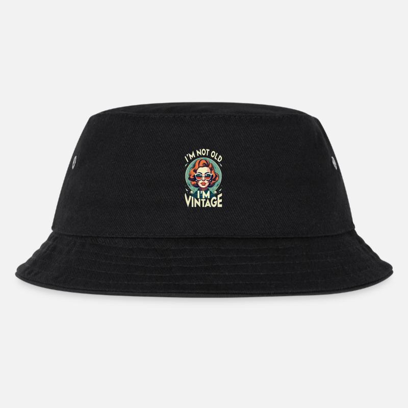 vintage Lady - Kinder Bucket Hat - Schwarz