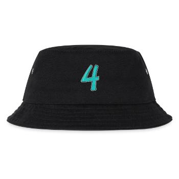 Zahl Vier Ziffer Nummer Vierter Vierte - Kinder Bucket Hat - Schwarz - Vorne