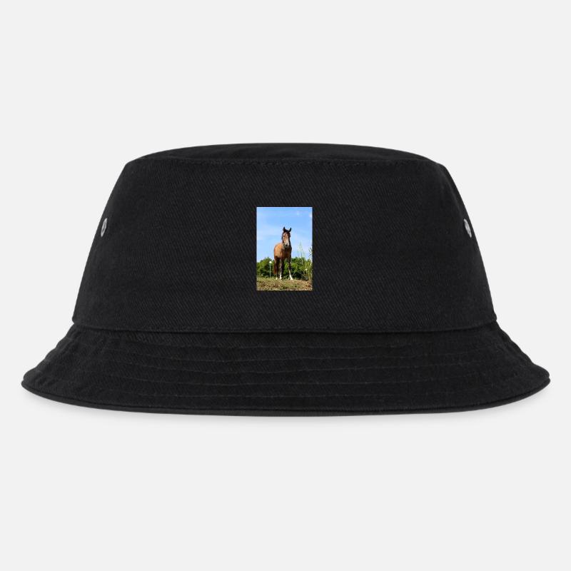 Pferd - Kinder Bucket Hat - Schwarz
