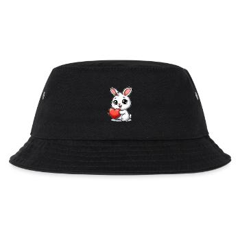 Valentinstag Geschenk Häschen - Liebe & Romantik - Kinder Bucket Hat - Schwarz - Vorne
