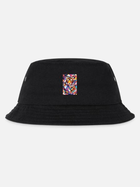 Königliche Streifen: Origami-Tiger - Kinder Bucket Hat - Schwarz