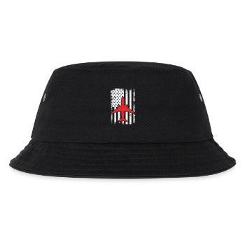 USA Patriotischer Flugzeugliebhaber - Kinder Bucket Hat - Schwarz - Vorne
