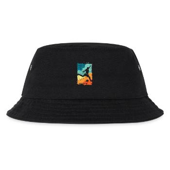Fußball bunte Farben Spieler Schuss retro Logo - Kinder Bucket Hat - Schwarz - Vorne