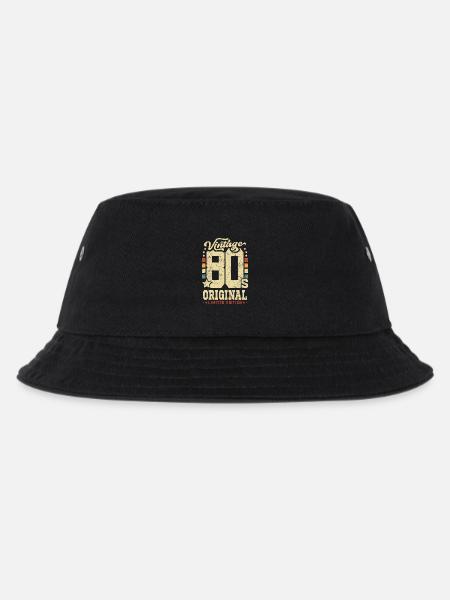 Vintage - Retro 80er Jahre limitierte Auflage - Kinder Bucket Hat - Schwarz