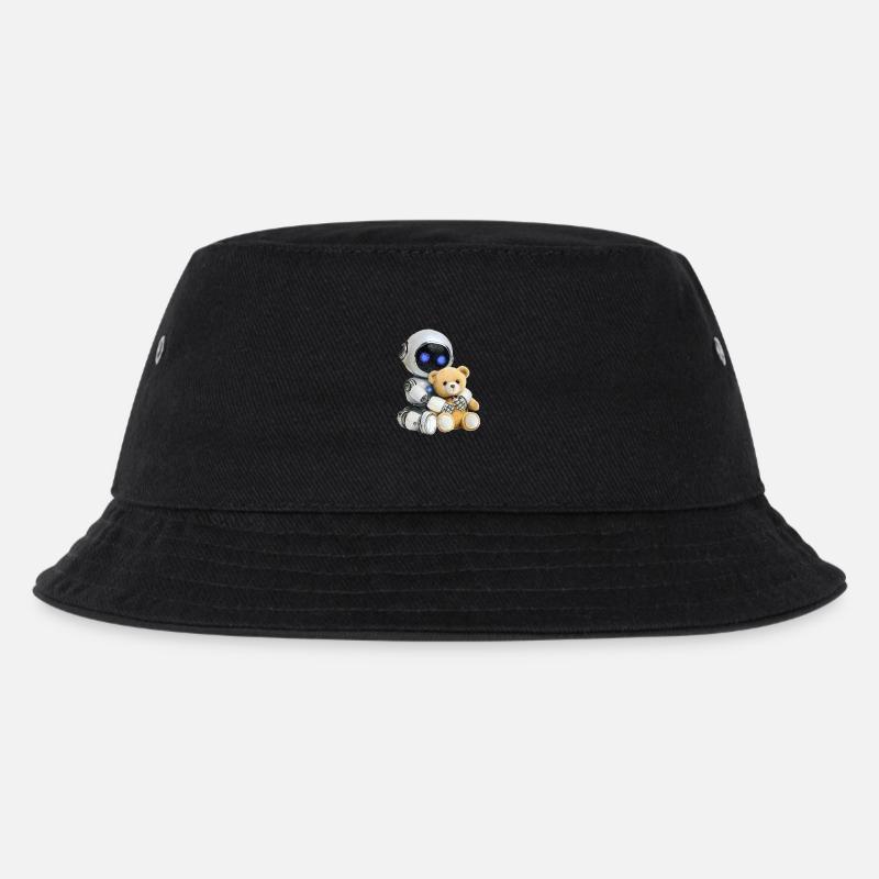 Robot Teddy - Kids’ Bucket Hat - black