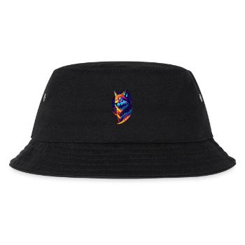 Wolf in der Nacht - Mehrfarbiges Dekor - Kinder Bucket Hat - Schwarz - Vorne