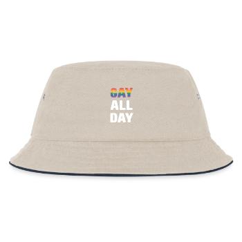 LGBT Pride Month - Gay All Day - Kids’ Bucket Hat - ecru/navy - Front