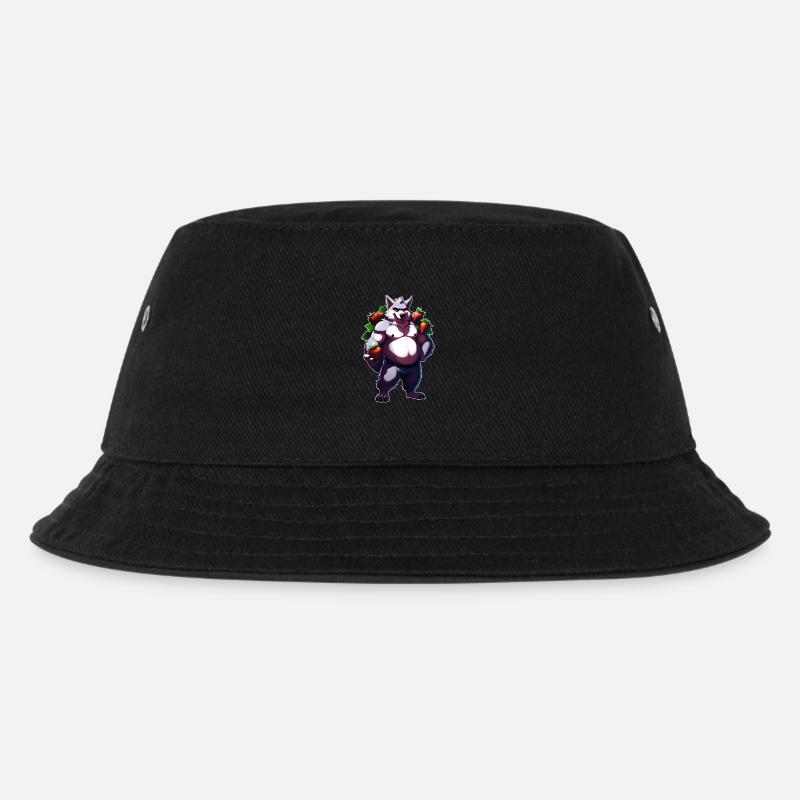 Wolf Erdbeere 1 - Kinder Bucket Hat - Schwarz