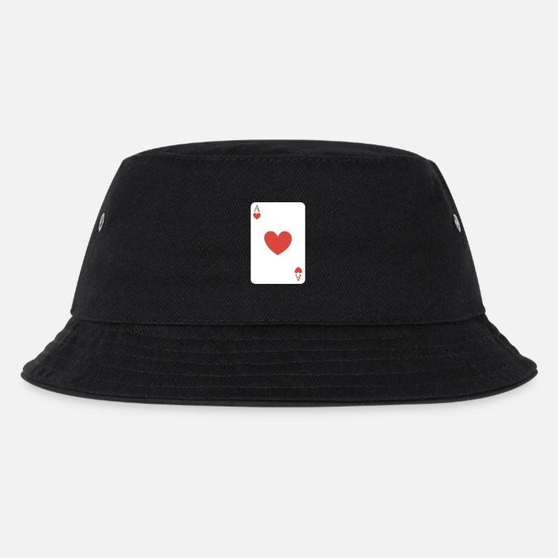 Herz-Ass - Kinder Bucket Hat - Schwarz