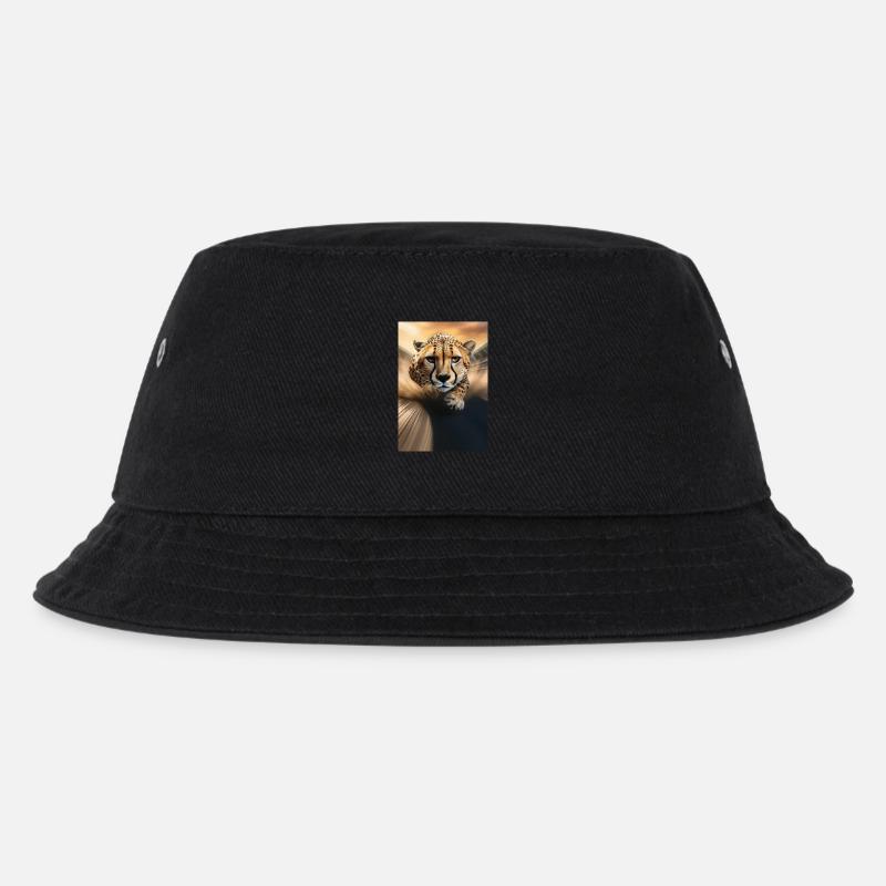 Sprintender Gepard - Kinder Bucket Hat - Schwarz