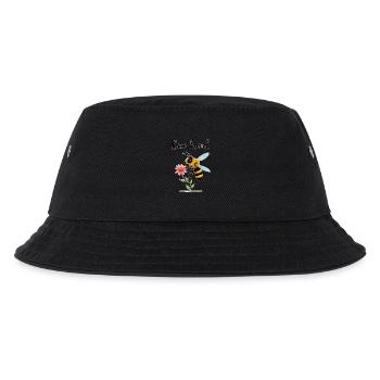 Bienenart: Niedliche Biene mit winziger Blume - Kinder Bucket Hat - Schwarz - Vorne