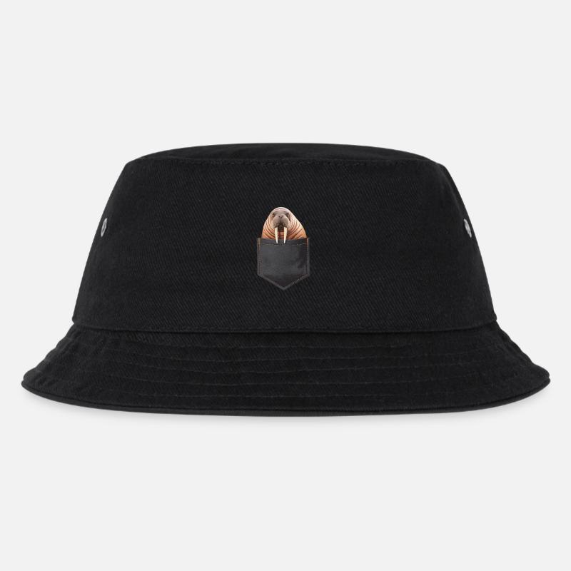Walross - Kinder Bucket Hat - Schwarz