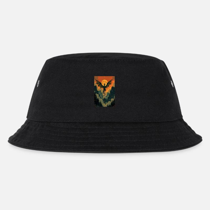 Drache - Kinder Bucket Hat - Schwarz