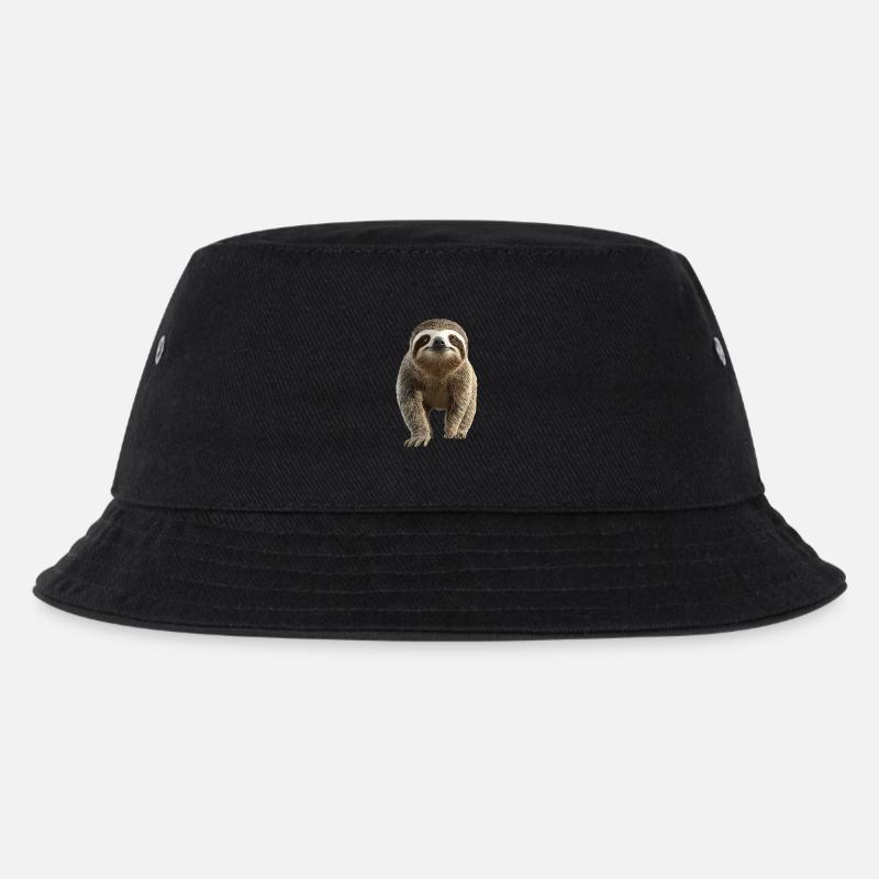 Faultier - Kinder Bucket Hat - Schwarz