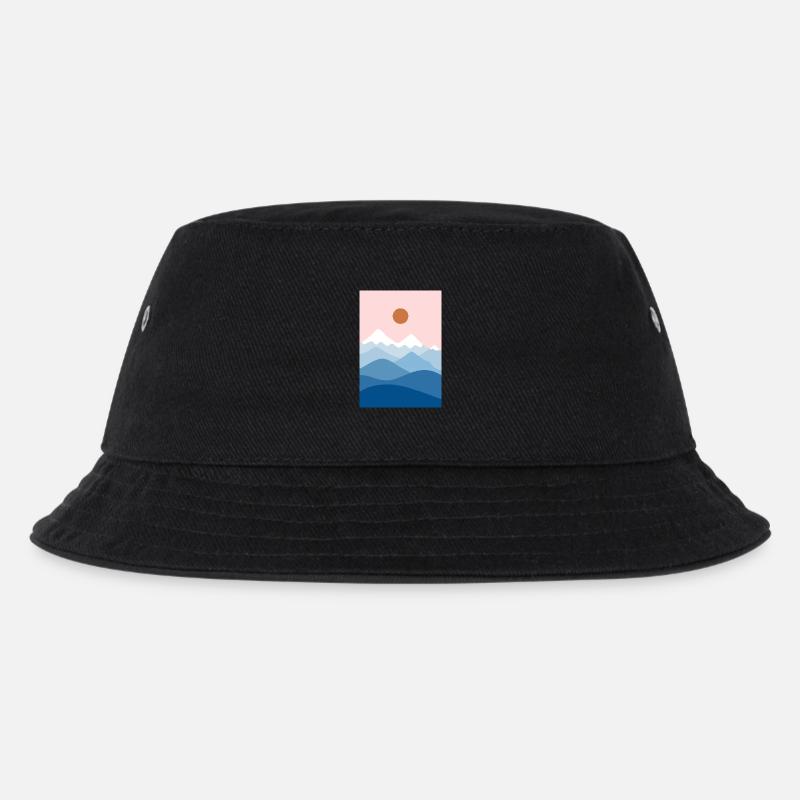 Berglandschaft rosa - Kinder Bucket Hat - Schwarz
