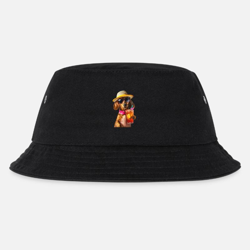Dackel - Kinder Bucket Hat - Schwarz