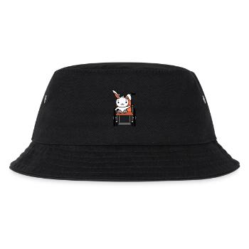 Hase Rollstuhl winkt behindert laufen krank Beine - Kinder Bucket Hat - Schwarz - Vorne