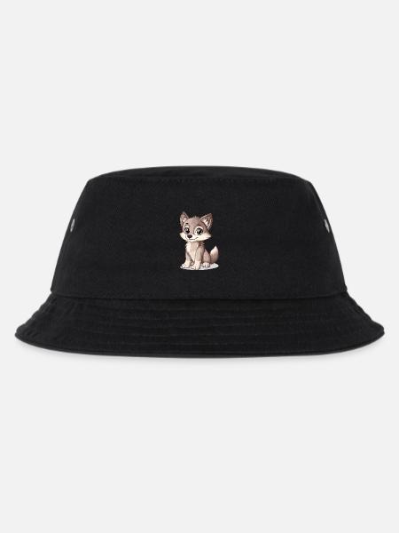 little cute wolf - Kids’ Bucket Hat - black