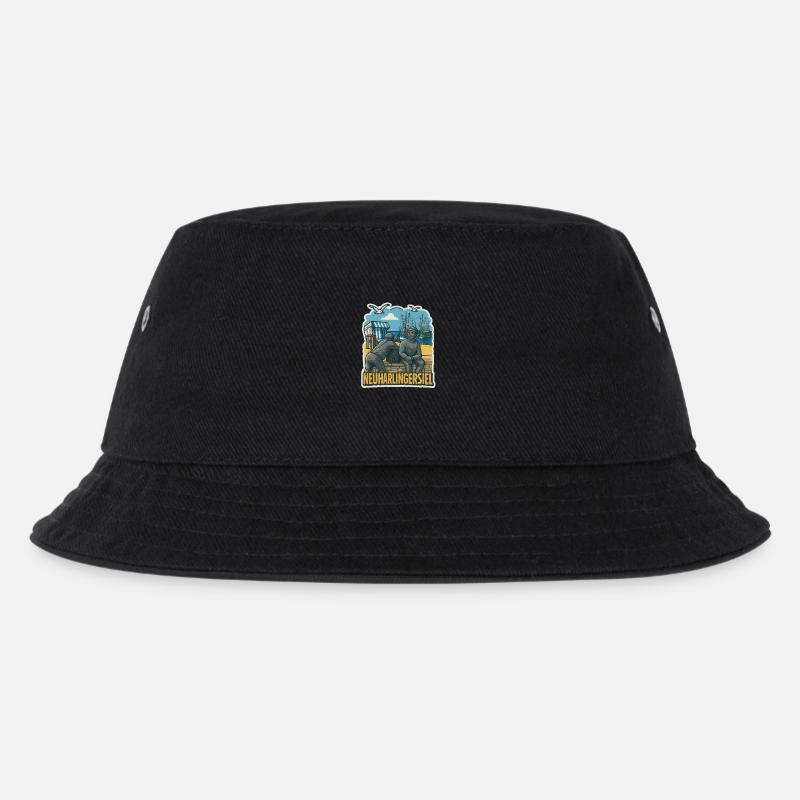 Neuharlingersiel - Kinder Bucket Hat - Schwarz