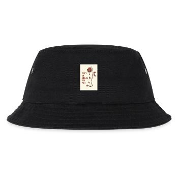 Verfallene Rose mit künstlerischem Zitat - Kinder Bucket Hat - Schwarz - Vorne