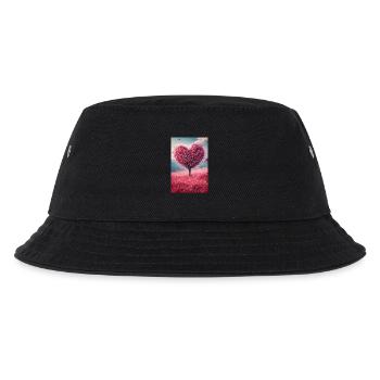 Romantischer Herzbaum in voller Blüte - Kinder Bucket Hat - Schwarz - Vorne