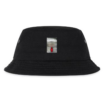 Rotes Boot am Grauen Ufer - Kinder Bucket Hat - Schwarz - Vorne