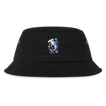 Lebendiger Hai mit Blasenakzenten - Kinder Bucket Hat - Schwarz - Vorne