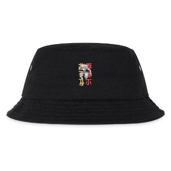 Futuristischer Wolf Mecha-Design - Kinder Bucket Hat - Schwarz - Vorne