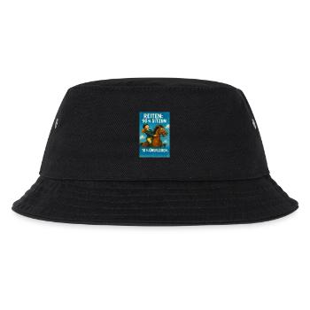 Pferdesport Humor: Sitzen vs Überleben - Kinder Bucket Hat - Schwarz - Vorne
