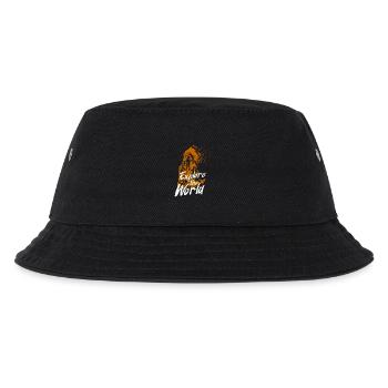 Erkunden Sie die Welt Orange Wandbild mit Inder - Kinder Bucket Hat - Schwarz - Vorne