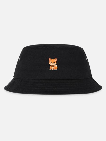 Kuscheliger Fuchs mit Herzform - Kinder Bucket Hat - Schwarz