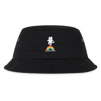 Cat Balances Rainbow - Kids’ Bucket Hat - black - Front