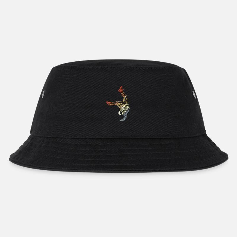 Vintage Breakdancer Zeichnung - Kinder Bucket Hat - Schwarz