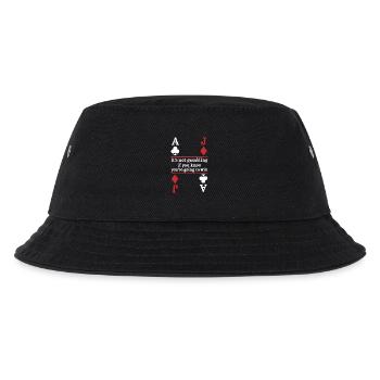 Poker Saying Card Motif - Kids’ Bucket Hat - black - Front