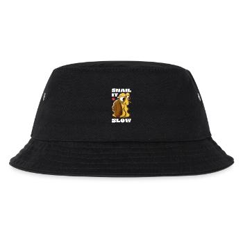 Snail It Slow Cartoon Snail Design - Kinder Bucket Hat - Schwarz - Vorne