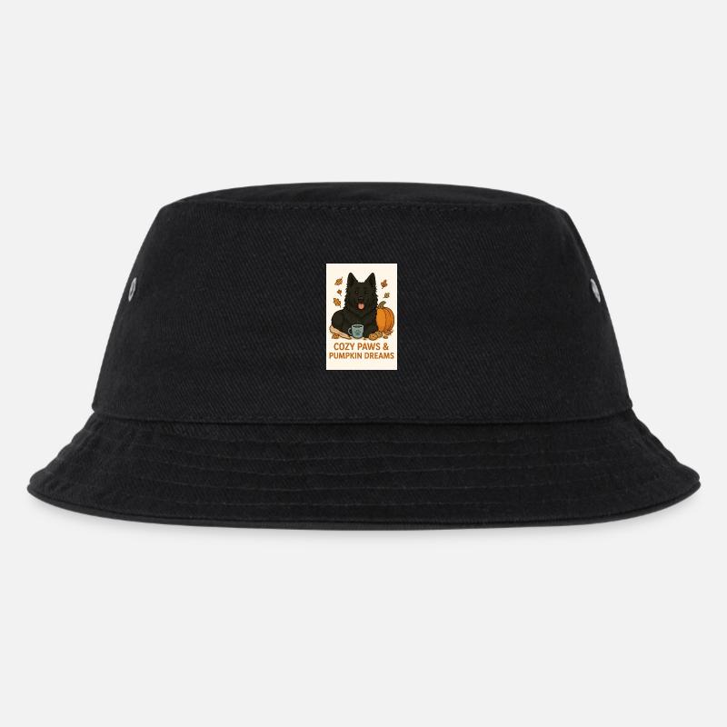 Cozy Paws and Pumpkin Dreams - Kinder Bucket Hat - Schwarz