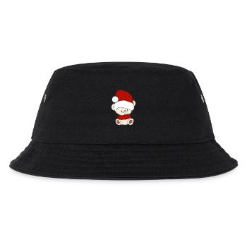 Teddy bear with winter hat Santa hat - Kids’ Bucket Hat - black - Front