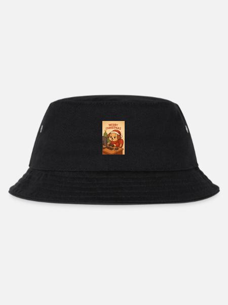 Christmas dog on the PC - Kids’ Bucket Hat - black