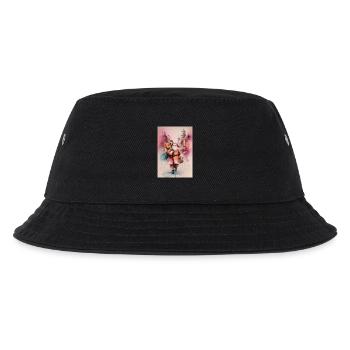 Städtischer Aquarell-Weihnachtsmann und Geschenke - Kinder Bucket Hat - Schwarz - Vorne