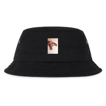 Neugieriges Welpenporträt - Kinder Bucket Hat - Schwarz - Vorne
