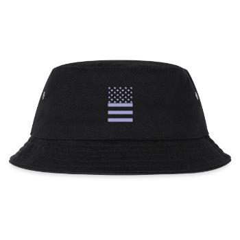 Lila Flagge – Stars & Stripes Design - Kinder Bucket Hat - Schwarz - Vorne