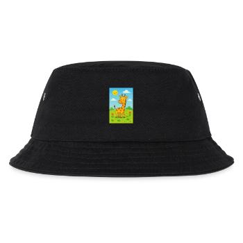 Sonnige Girafe im Kinderwiese - Kinder Bucket Hat - Schwarz - Vorne