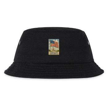 Gott segne Amerika Flaggenkunst - Kinder Bucket Hat - Schwarz - Vorne