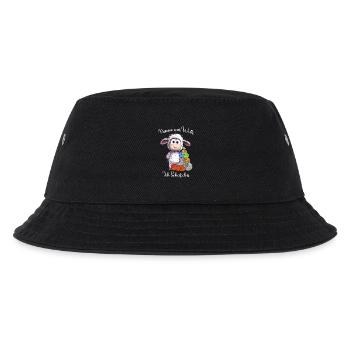 Schaf mit Wolle: Ich Schaf das Wortwitz - Kinder Bucket Hat - Schwarz - Vorne