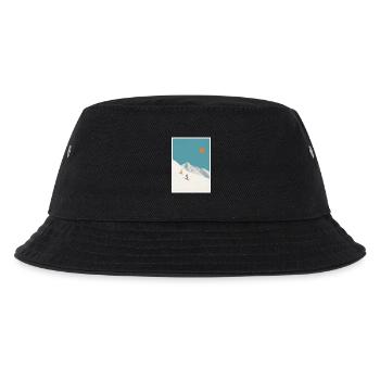 Alpine sonnenbeschienene Pisten – minimale Skilandschaft - Kinder Bucket Hat - Schwarz - Vorne