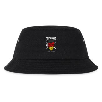 DEUTSCHLAND Fußball Fan Totenkopf Flagge - Kinder Bucket Hat - Schwarz - Vorne