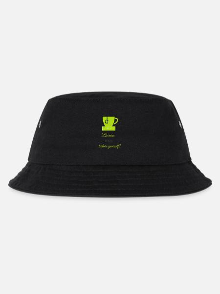 TEA-RIFFIC (Limette + Grau) - Kinder Bucket Hat - Schwarz