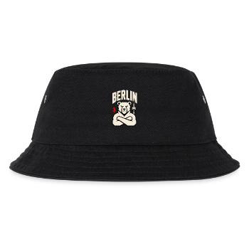 Berliner Bär Kämpferisch Armkreuz - Kinder Bucket Hat - Schwarz - Vorne